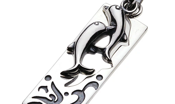 シルバーペンダント ツイン ドルフィン プレート