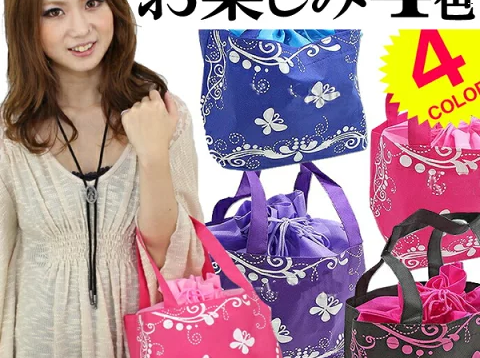 100円福袋 超使える 可愛いエコバッグ お楽しみ4色 女子力UP