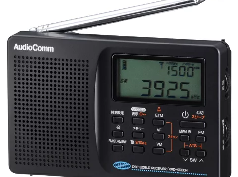 オーム電機 短波ラジオ AudioComm DSPワールドレシーバー ブラック RAD-S600N