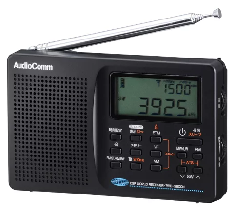 オーム電機 短波ラジオ AudioComm DSPワールドレシーバー ブラック RAD-S600N