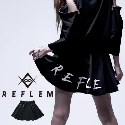 REFLEM【レフレム】リング付きフレアミニスカート